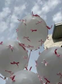 93pcs/1set White Pink Latex Balloons With Pink Bow, Suitable For Outdoor Photo Shoots By Internet Celebrities, Bow Decorations, Valentine's Day, Family Birthday Parties, Weddings