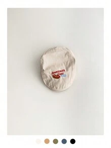 1 件刺绣贝雷帽，别致小头尺寸，多功能，艺术画家，报童帽，简单热狗和字母刺绣渐进帽，适合女士 - 彩色 - 查看 6