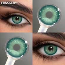 FUNSACHY 1 对系列灰色自然隐形眼镜大眼睛蓝色/绿色隐形眼镜韩国隐形眼镜年度使用眼部美容化妆万圣节服装角色扮演 - 年拋 - 查看 17