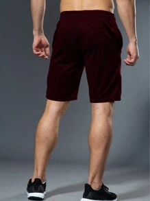Quần short thể thao nam, dáng rộng, dài đến đầu gối, thích hợp cho chạy bộ, bóng đá, bóng rổ. - Màu Đỏ Sâu - Xem 3
