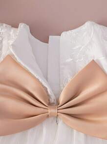 Baby/Toddler Girls White Wedding Flower Girl Dress, 0-2 Years Old, For Birthday Party And Wedding - White - View 6