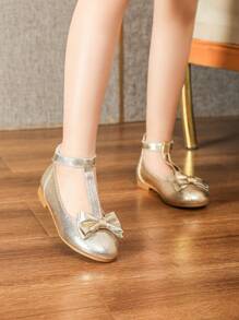 Toddler Girls Flat Shoes, Kids Gold Color Shoes, Infant Girl Gold Shoes