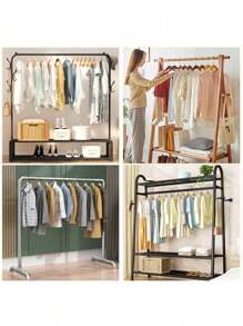 (Cover Only, Rack Not Included) Large Transparent Plastic Clothes Rack Cover - Freestanding Double-Rod Wardrobe Dust Cover, Full Zipper Design, Suitable For Handbags And Clothing Storage, Bedroom Organization, Home Storage - Clear - View 8