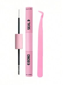 睫毛粘合和密封 10ml 单根睫毛胶水和密封超强定型睫毛延长和睫毛胶水去除剂 5ml 镊子套装睫毛胶、睫毛胶 - 淺粉色 - 查看 23