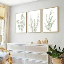 1 件北欧鼠尾草绿色植物墙壁艺术海报简约桉树叶帆布画印刷品图片房间家居装饰无框架