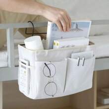 Bolsa de almacenamiento colgante multifuncional para sofá junto a la cama, cesta colgante de tela, estantes para mesita de noche para almacenamiento en dormitorio y apartamento EO3Q - B caqui - Ver 6