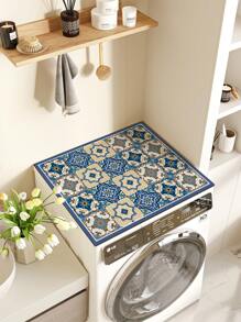 1pc Boho Print Washing Machine Dust Cover Pad,Countertop Absorbent Table Mat,Absorbent & Quick-Dry Fridge Mat, Microwave Oven Dust Cover,Soft Diatom Mud Drainage Pad,Non-Slip Super Absorbent And Wear-Resistant Dish-Washing Dry Pad,19.7*23.6 Inch Modern Washing Machine & Dryer Top Cover,Suitable For Laundry Room And Kitchen For School,Office,Household,Travel,Bag,Organizer,Storage