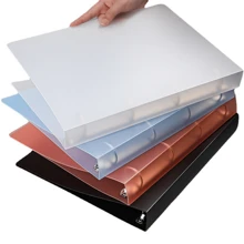 1 件 A4 文件夹，带 4 环 D 形环活页夹，透明 PP 防水 2 孔文件整理器，返校，学校用品 - 彩色 - 查看 2