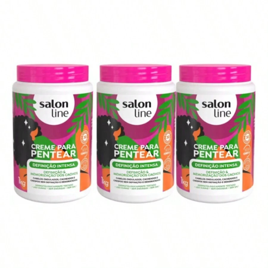 Salon Line Curly Hair Styling Cream Kit With 3 - Multicolor - View 1