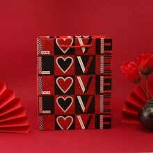 2 件优质金粉制作礼品袋，适合情人节、生日、我爱你、复活节、父亲节、母亲节、周年纪念日、爱情装饰、惊喜礼物、纪念品、DIY 包装 - 2PCS情人節手提袋A款 - 查看 8