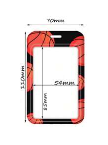 1pc Sports Style Football, Volleyball, Rugby, Basketball Pattern Lanyard Card Holder, Hard Shell ID Card Case For Bus Card, ID Card, Work Badge, Student Card, Exhibition Card, Event ID Badge, School Supplies, Back To School - Multicolor - View 5