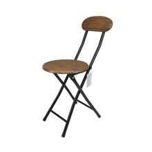 STALER - Lightweight Folding Chair - Metal Stool With Wood - Ideal For Kitchen, Garden, Living Room And Terrace Bar - 30x73 CM - 棕色 - 查看 2