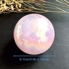 1颗玫瑰石英水晶球 - 天然电镀疗愈石，适用于家居装饰、灵气能量疗愈和馈赠 - 情人节、圣诞节、母亲节和父亲节的完美之选 - 彩色 - 查看 15