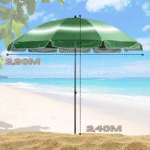 Large Giant 2.40 M Beach And Pool Umbrella Summer Items - Verde - Ver 3
