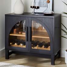 Better Homes & Gardens Juliet Arc Door Kitchen Console, Black Finish - màu đen - Xem 1