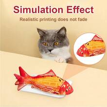 Floppy Fish Cat Toy, Moving Cat Kicker Fish Toy, Cat Toys Flopping Fish With Silver Vine And Catnip, Motion Kitten Interactive Exercise Toys For Indoor Cats, Wiggle Fish Catnip Toys - Cá Koi đỏ - Xem 4