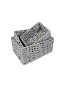 Cestino intrecciato per uso domestico, cestino di immagazzinaggio intrecciato con corda di carta, adatto per salotto, camera da letto, per contenere giochi di bambini, cestino di immagazzinaggio da tavolo