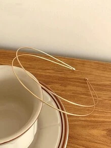 1件金属合金细发箍，适合日常佩戴，发带，发箍，发饰，头饰 - 彩色 - 查看 3