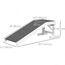 Dog Ramp For Bed, Pet Ramp For Dogs With Non-Slip Carpet And Top Platform, 74" X 16" X 25", Natural - Natural Wood - View 2