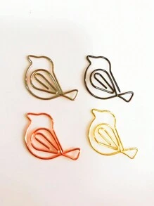 30pcs Or 60pcs Small Bird Shaped Paper Clips For Office Supplies, Wedding And Gifts(Silvery, Golden, Black And Rose Golden Color ),Back To School,School Supplies