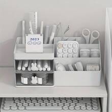 Cartoon Rabbit Drawer Style Makeup Storage Box, Plastic Jewelry And Lipstick Organizer, Polished Surface, Student Desktop Stationery Storage Box, Cosmetic Organizer, Minimalist Design