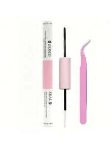 Kit de extensión de pestañas DIY que incluye: 10 ml de pegamento para pestañas, 5 ml de removedor, pinzas, set de maquillaje con pestañas individuales y en grupos, y herramientas para pestañas