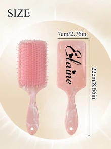 LICVIC 1 chiếc lược chải tóc có túi khí, họa tiết vân đá cẩm thạch, lược gỡ rối tùy chỉnh, lược có túi khí tùy chỉnh, đầu lược massage tóc, quà tặng lược chải tóc khắc tên cá nhân, quà tặng cặp đôi cá nhân hóa, quà tặng tùy chỉnh cho nữ, 22x7cm, 3 màu: Hồng/Xám/Vàng, 3 kiểu chữ, phù hợp cho nữ, tạo không gian ấm áp, làm mới nhà cửa mùa thu, tạo sự hài hòa cho gia đình, dụng cụ du lịch tiện dụng. - phong cách A - Xem 4