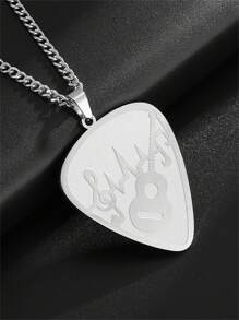 1 件嘻哈吉他贝斯音符项链男女款不锈钢音乐酷炫情侣吊坠饰品 - 多色 - 查看 12