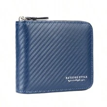 2025 Minimalist Carbon Fiber Men Wallet, Large Capacity Zipper Coin Purse, Card Holder Organizer Wallet, Ideal Gift For Men, New Year & Valentine's Day