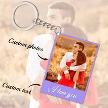 1pc Personalized Letter Acrylic Photo Keychain, Customized Couple/Name/Text Color Acrylic Keyring, Valentine's Day, Graduation, Birthday, Anniversary, Father's Day, Mother's Day, Best Friend, Gift For Him/Her