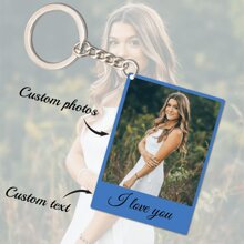 1pc Personalized Letter Acrylic Photo Keychain, Customized Couple/Name/Text Color Acrylic Keyring, Valentine's Day, Graduation, Birthday, Anniversary, Father's Day, Mother's Day, Best Friend, Gift For Him/Her