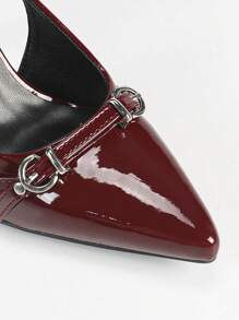 Tacones de aguja de tacón alto rojos vino con punta puntiaguda para mujer, cómodos y elegantes para fiestas, uso diario, casuales y versátiles - Burdeos - Ver 6