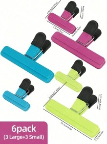 3 Packs Chip Clips, Portable Large Chip Bag Clips,Assorted Sizes Upgrade Wide Open Bag For Food Storage With Air Tight Seal Grip Clips Heavy Seal Grip Sealer Clamp Tool Kitchen Organization Accessories - Multicolor - View 11