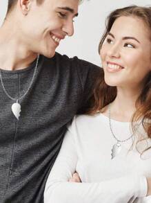 Personalized Custom Heart Necklace - Double Hearts Intertwined, Engraved Couple Pendant, Perfect Valentine's Day Gift, Comes With An Exquisite Gift Box - Multicolor - View 4