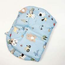 1入組嬰兒車座墊男女可愛卡通柔軟嬰兒座墊幼兒車插墊墊襯通用透氣車墊適用於晚餐椅 - 藍色 - 查看 5