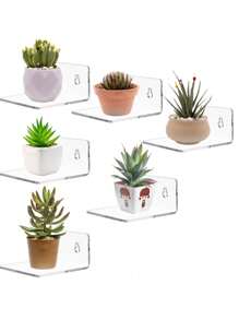 1/2/4/6 chiếc Kệ tường dính Acrylic nhỏ, Kệ tường nổi mini, Giá trưng bày Acrylic, Giá lưu trữ gắn tường, Thích hợp cho những người nổi tiếng, Cây trồng, Hình ảnh và Ảnh Giá treo tường hiện đại, Thích hợp cho trang trí văn phòng, phòng ngủ và phòng khách. (1 Giá trưng bày đi kèm với hai ốc vít và hai miếng keo siêu dính, Sản phẩm có màng bảo vệ, xé ra để sáng hơn) Trang trí phòng - Nhiều màu - Xem 17