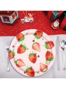 Strawberry Themed Supplies For Girls Sweet Birthday Party Decorations Berry First Disposable Tableware Set Plates Napkins Cups And Forks Knives