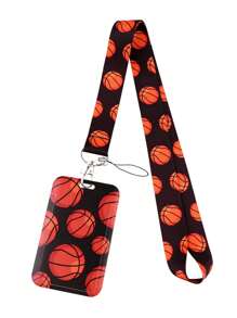 1pc Sports Style Football, Volleyball, Rugby, Basketball Pattern Lanyard Card Holder, Hard Shell ID Card Case For Bus Card, ID Card, Work Badge, Student Card, Exhibition Card, Event ID Badge, School Supplies, Back To School - Multicolor - View 7