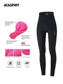 HISERWA Women's Cycling Pants With Side Pockets, Shock-Absorbing Silicone Foam Breathable Pad, High Elasticity Lifting Buttocks Design