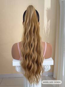Klaue Pferdeschwanzverlängerungs Haarzubehör 24-26 Zoll Braune Blonde Lange Natürliche Welle, Hitzebeständige Synthetische Faser Pferdeschwanz Haarstück Für Mädchen Frauen, Tägliche Verwendung