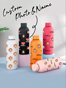 1pc 500ml Customizable Photo Thermo Mug, Personalized Photo & Name, Straight Cylindrical Coffee Mug, Car Travel Cup, Customized Insulated Tumbler, Customized Birthday Gift, Bridesmaid Gift, Mother's Day Gift, Stainless Steel Customized Cup, Insulated Customized Straight Cylinder, Weekend Gift For Him/Her, Gift For Couple, Friend, Classmate, Wife, Husband,Camping & Hiking Gear,Brunch-Ready