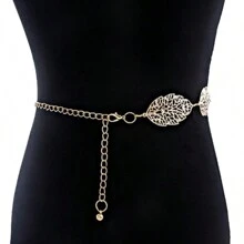 Retro Adjustable Metal Chain Belt Hollow Out Carved Waist Belts For Women For Dresses Chain Belt