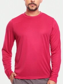 Kit 2 Camisetas Manga Longa Dry Fit Básica Lisa Proteção Solar UV Térmica Blusa Academia Esporte Camisa - Preto/Rosa - Visão 11
