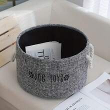 Large Canvas Dog Toy Storage Basket - Spacious Round Pet Toy & Accessory Organizer