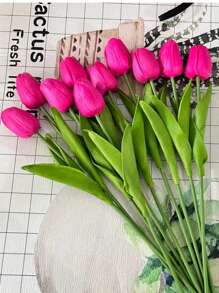 3 pièces/set Fleurs de tulipe artificielles, accents de décoration pour la maison pour le salon et la chambre à coucher