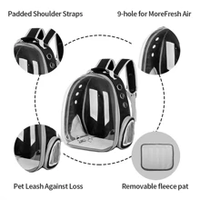 NetHong Astronaut Window Dog Cat Pet Travel Bag Carrier Breathable Transparent Backpack - Black - View 12