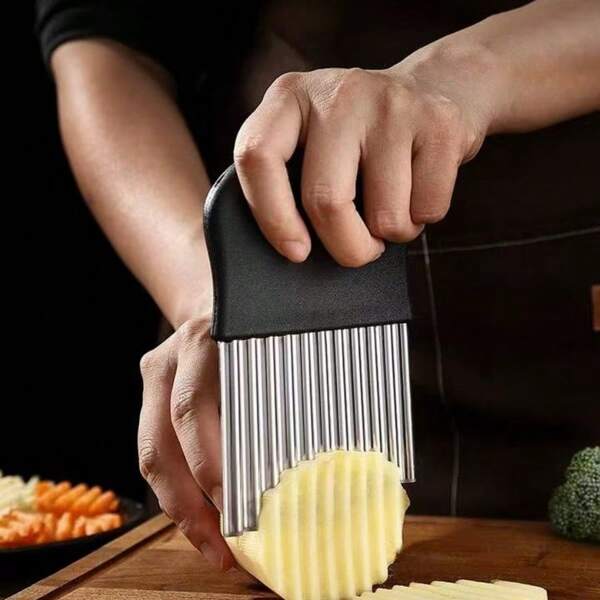 Stainless Steel Wavy Potato Knife, Kitchen Gadget For Wavy Cutting Potatoes