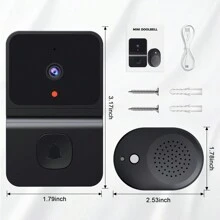 LARMCAM WiFi Wireless Video Doorbell Camera, Smart Doorbell With Motion Detection, Night Vision, Two-Way Talk, Suitable For Home/Patio Security - Black - View 4