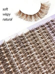 Asiteo 224 Pcs D Curl Brown 8-16mm Mixed Lashes Extra Thick Natural Look&Ultra-Soft&Super Light DIY False Eyelash Design Self-Grafting False Eyelashes Suitable For Daily Or Party Use - D - View 2