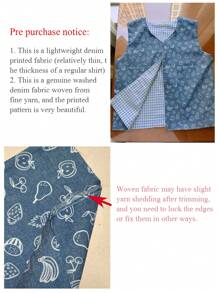 1 pièce Tissu en jean mince 100% coton imprimé de bandes dessinées, matériel de couture DIY, pré-coupé (19 po*58 po, 39 po*58 po), convient pour la couture et l'artisanat, les motifs incluent papillon, étoile, trèfle, petit point. Matériau en jean pré-lavé mince pour robes, jupes, shorts, chapeaux, sacs d'art, fonds de photographie, nappes, accessoires pour cheveux